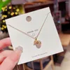 Hanger Kettingen 3D Jaar Portemonnee Zirkoon Wendbaar Geluk Liefde Hart Moederdag Portemonnee Ketting Vrouw Meisje Bruiloft Zegen Sieraden