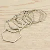 Charms 50 Stück 20 1 mm Gold Silber Farbe geschlossener Sechseck Hohlverbinder einfache handgemachte Handwerksanhänger Anhänger Schmuck DIY Material