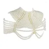 Chaînes de luxe Pearl Body Chain Vest Blogger avec bijoux d'épaule perlés à la main