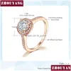 Bröllopsring för kvinnor Simple Style Blue Cubic Zirconia Rose Gold Sliver Color Party Gift Fashion Jewelry R781 R782 DHGARDEN OT0UI