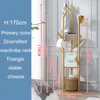 Hangers Phyllostachys Pubescens Coat Racks All Solid Wood Floor Mounted Hanger Bold Hanging Rod Multi Function Simplicit Home Furniture