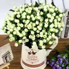 Flores decorativas suprimentos para decoração de casa buquê de noiva flor artificial 36 cabeças seda milan bud plantas realistas