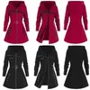 Jaquetas femininas 2023 mulheres longas hoodies casaco outono inverno manga gótico punk impressão quente jaqueta feminina streetwear zíper moletom
