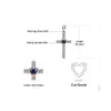 Ожерелья с подвесками JewelryPalace Cross Heart Love Created Синий сапфир Розовое золото Стерлинговое серебро 925 пробы Ожерелье с подвеской для женщин Мода без цепочки 231012