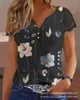 القمصان النسائية Webbel Summer V-nock Slive Slim Tshirts Top Top Disual Lough Floral Print Women