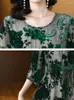 Robes décontractées Femmes Soie Flocage Floral Luxe Soirée Robe De Soirée Automne Hiver Manches Longues Élégant Robes 2023 Coréen Chic Bal