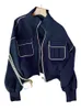 Kvinnans jackor 2023 Autumn Bomber Jacket Harajuku Streetwear Casual Basic Coat Stand Collar Baseball Female 231012