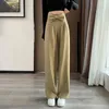 Pantaloni da donna Casual tinta unita elegante abito impiombato con fiocco abbigliamento estivo pantaloni larghi tutti abbinati a vita alta dritti femminili