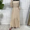 Ethnic Clothing Hijab Summer Dress Turkish Knitwear Robe Moroccan Style Islamic Kaftan Abaya Satin African Muslim Sets Algerian Caftan