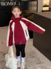 Giacche HoneyCherry Giacca sportiva con cappuccio per ragazze Moda autunnale Colorblocking Top Abbigliamento per bambini