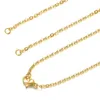 Ожерелья с подвесками, 5 шт./лот, ширина 2 мм, 40-70 см, DIY крестовая цепочка, оптовая продажа, нержавеющая сталь 316, золотой цвет