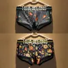 4 pieces of underwear men's pure cotton boy boxers youth movement trend personality sensuous breathable printed shorts soil