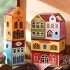 Accessoires de maison de poupée bricolage Mini maison de poupée avec meubles lumière Miniaturas Casa articles miniatures pour enfants jouets cadeaux d'anniversaire 231012