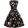 Urban Sexy sukienki s3xl Christma Floral Print Slim Vintage Casual Sleveless Elegancka Midi Party Vestidos Share 231011