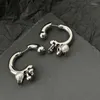 Hoop Earrings Punk Gothic Metal Pearl Tassel For Women Men 2023 Fashion Before After Detachable Wearing Dangle Earring Jewelry Gift