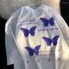 Damskie koszulki T-shirt Mat-T-shirt Butterfly krótki rękaw Femme Summer 2023 TOP GOTHIC Casual Oversited Tee Vintage Tops
