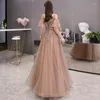 Partykleider Linyang A-Linie V-Ausschnitt Ballkleid Kragen Elegant Formal Abend Lange Pailletten Für Frauen 2023