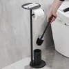 Toilet Brushes Holders Black Stainless Steel Toilet Paper Holder with Hand Rack Set Toilet Odor-proof Floor Paper Towel Holder with Toilet Brush 231012