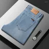 Männer Jeans Mode Business Lose Gerade Blau Grau Retro Hosen Bequeme Elastische Baumwolle Denim Hosen Männlich