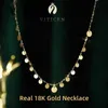 Pendanthalsband Viticen Real 18K Gold AU750 Sequin Halsband Utsökt gåva Romantisk klassiker Present för Woman Söta fina smycken 231011