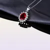 Jewelrypalace Kate Princess 2.5ct Natural Garnet Halo Wiselant Pure Oryginalny 925 Sterling Sliver Jewelry for Women Fashion S181013088079127