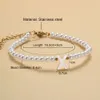 3-4mm Perle Perlée Coquille Lettre Charme Bracelet Femmes Anglais 26 A-z Lettres Initiales Bracelets Réglable Artisanat Bijoux Bijoux Pulseras Cadeaux Pour Dames Maman