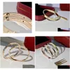 Bangle 2021 Luxury Designer Love Armband Bangle GFB 18K Guld pläterad med original Box Card Bag Unique Code Numbers Cart Diamond93749 DH4IM