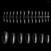 Pregos Falsos 120 pcs Amêndoa Cobertura Completa Esculpida Gel Macio Prego Dicas Pressione em Caixão Falso Oval Square Extension Tool ##