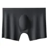 Underpants Men Boxer Shorts Ice Silk Panties Seamless Sexy Underwear Man Male Ultra-thin Breathable Transparentes Briefs