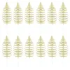 Decorative Flowers Simulated Leaves Durable Exquisite For Christmas Weddings Golden Silver Color