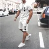 Men's T Shirts Summer Fashion Round Neck T-shirt Set Spade K3D Printed Shorts Unisex Harajuku Street Casual Short Sleeve Suit