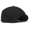 Berets Two Sizes Solid Black Vintage Men Berets Caps Wool Beret Hat French Peaked Caps Female Casual sboy Hats Wool Ivy Boinas 231012