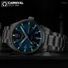 Wristwatches Carnival T25 Tritium Gas Luminous Quartz Watch Men Waterproof Mens Watches Sapphire Crystal Clock Relogio Masculino