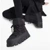 Logo-Plaque Nylon Plaque Ankle Snow Boots Slip-On Chunky Bootie Round Toe Ski Boot Women's Luxury Designer Flats Fashion Front Lace-Up Fastening Shoes Factory Footwear