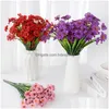 Decorative Flowers 33Cm Artificial Violets Table Window Outdoor Fake Simation Porch Valentines Day Wedding Decoration Dhe3O