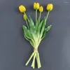 Dekorative Blumen liefert Simulationsblume Braut Hand Flores künstliche Tulpen Blumenstrauß gefälschte Heimdekoration