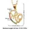 Pendant Necklaces Light Luxury Zircon Heart-Shaped Inlaid Lucky Butterfly Necklace Mama Jewelry Fine Crystal Letter Gift Retro I2W7