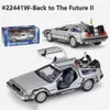 Mascot kostymer tillbaka till framtiden 1/24 metalllegering bil diecast marty mcfly del 1 2 3 tid hine Delorean DMC-12 Model Toy Bookhelf prydnad högsta version.