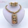 Bröllop smycken set liffly mode indisk afrikansk set tassel brud party eleganta kvinnor halsband armband örhängen ring 231012