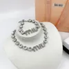 Diamond Necklace 2022 Link Tiktok Live Imitation Mosang Love Chain Ins Female Niche Design Simple Drill Full303s