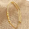 Bangle 1pcs Copper Baby Bangles Wedding Gift Love 24k Heart Gold Color Dubai Africa Bracelets Saudi Arabic Bracelet Women Girls Je319w