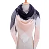 Halsdukar kvinnor halsduk casual pläd kashmire lady vinter sjal och wraps bandana kvinnlig stickad foulard triangel nackstol 231012