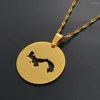 Pendant Necklaces Anniyo Round Panama Map & Necklace For Women Trendy Panamanian People Jewelry #015721