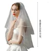 Bridal Veils 2 Tier Tulle With Comb For Bachelorette Party Hen Wedding Simple Short 2-Tier Dropship