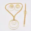 Bröllopsmycken sätter högkvalitativt LTALY 750 Guldfärguppsättning för kvinnliga afrikanska pärlor Juveler Fashion Halsband Set örhängen smycken 231012