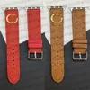 Luxury Leather Watch Band för Apple Watch Ultra 49mm 44mm 40mm 38mm/42mm handledsarmband 45/44 mm band IWATCH Series 8 7 3 4 5 6 SE 41mm/45mm 3D prägling Watchband