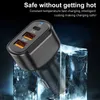 PD 30W USB Car Charger Type C 3 Ports Car Phone Charger Fast Charging For Iphone 15 14 12 13 Xiaomi 12 Samsung S21 Huawei Car Adapter