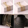 Chains 10 Pcs Fashion Box Chain 18K Gold Plated Chains Pure 925 Sier Necklace Long Jewelry For Boy Girls Womens Mens 1M7947755 Jewelry Dhozd