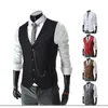 Kamizelki męskie 2023 Metalowa łańcuch Slim Fit Business Casual Vest Suit Gothic Steampunk Medieval Style Veck