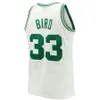 남자 농구 유니폼 #0 Jayson Tatum #33 Larry Bird #4 Jrue Holiday Mitchell Ness 브랜드 드래프트 픽 Jersey White Black Green